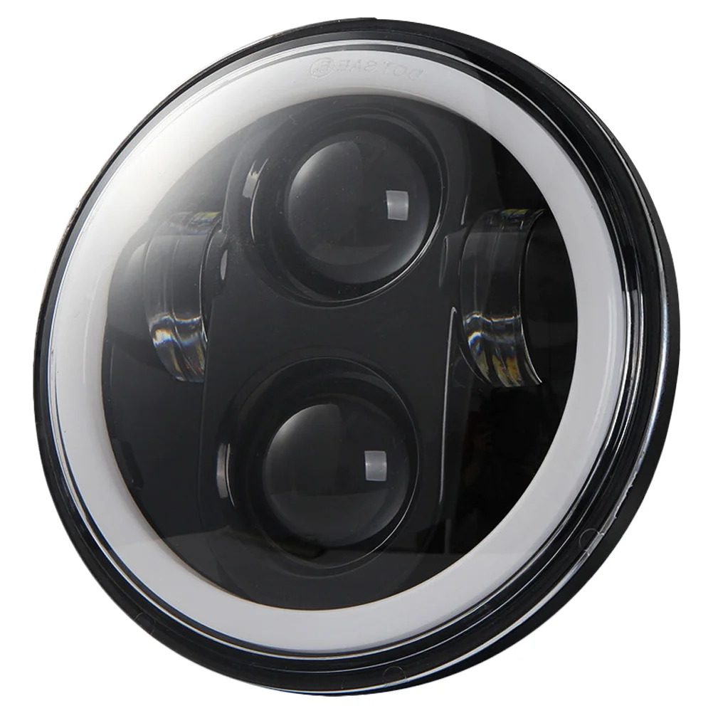 

1PC Motorcycle Headlight 6 Lamp Beads Aluminum 5.75 Inch Angel Eye Headlamp for Motorbike