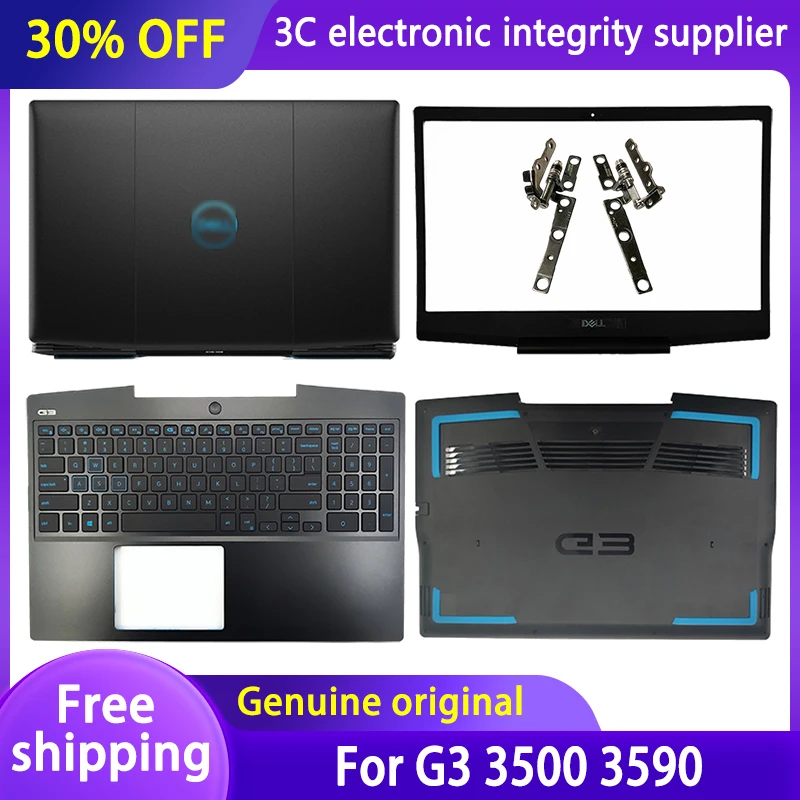 NEW Original Laptop LCD Back Cover/Front Bezel/Palmrest/Bottom Base/Hinges For Dell G3 3500 3590 Series Black Blue