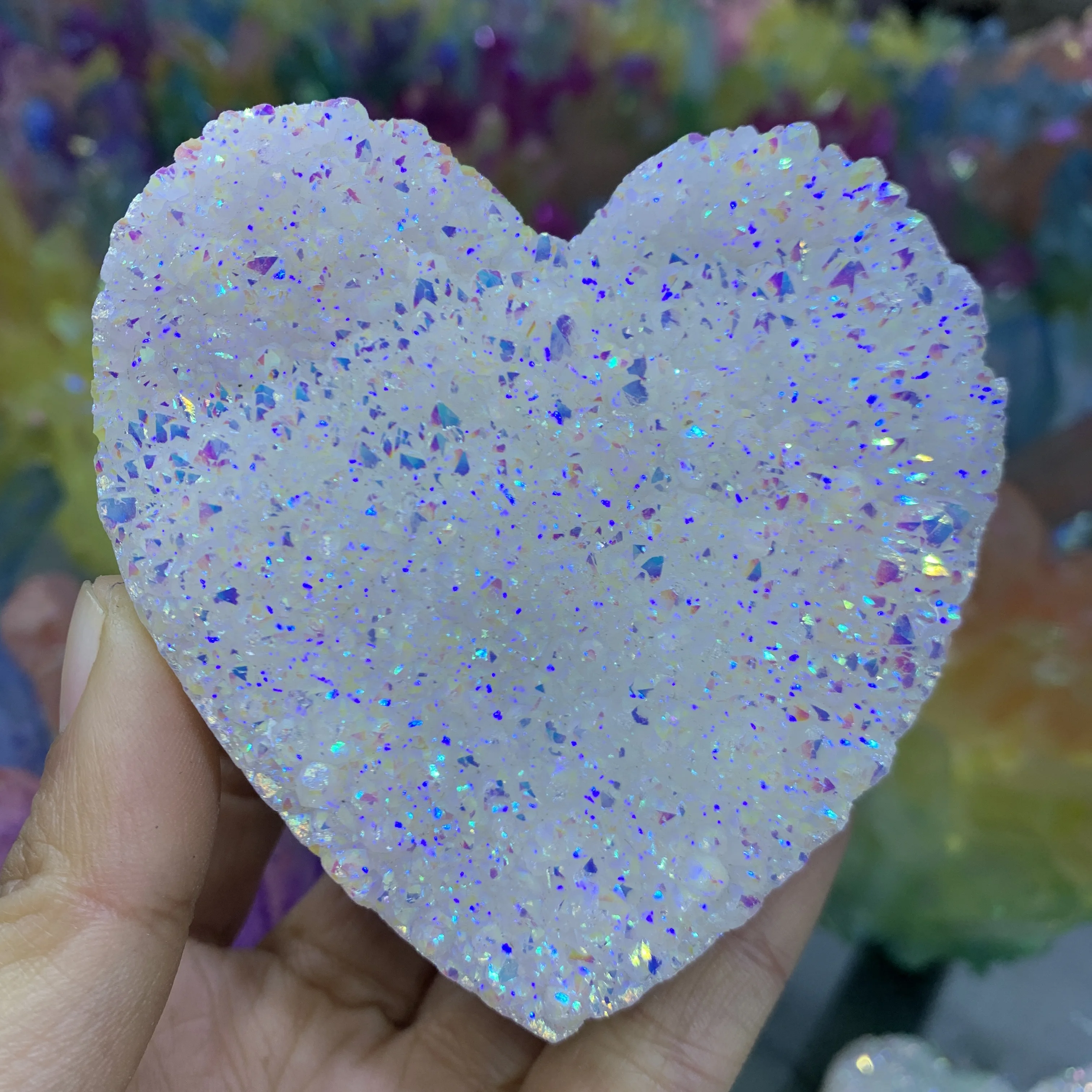 

Natural quartz cluster Angel aura quartz crystal cluster Heart for Gift