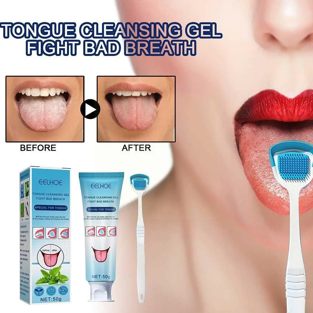 50g EELHOE Tongue Cleansing Gel Silicone Tongue Scraper Keep Sorbose Breath Mint Cleaning 2022 Single Care Fresh Brush To J4P1