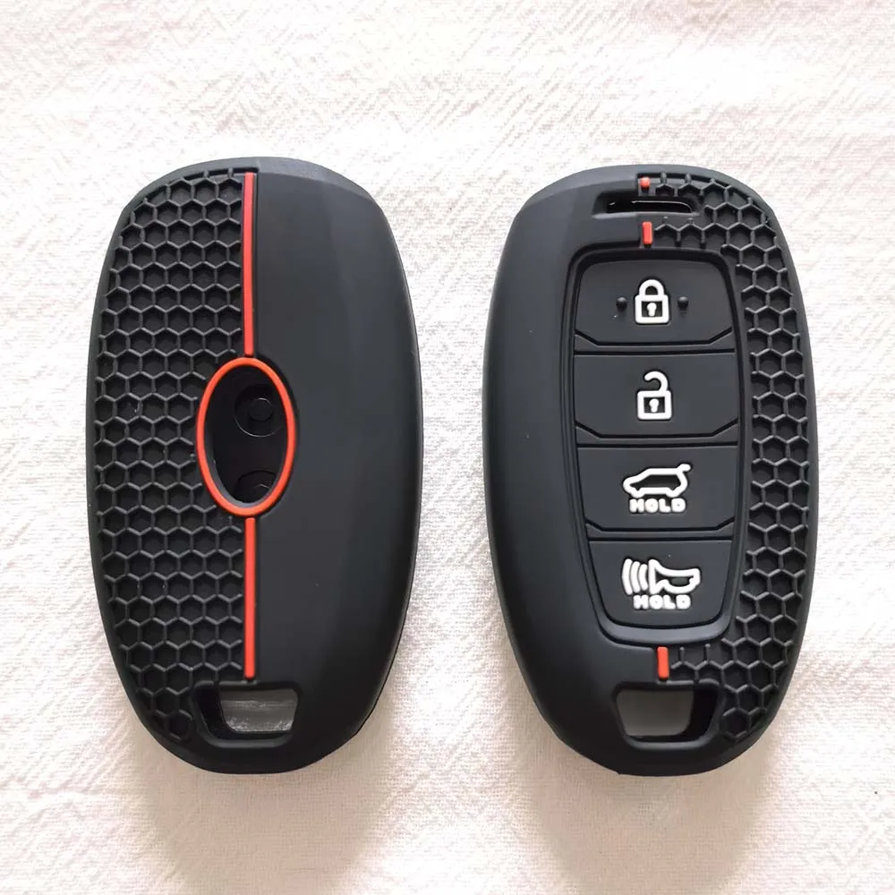 

Силиконовый чехол для автомобильного ключа с 4 кнопками для Hyundai Palisade Limited 2020 Palisade SEL 2023 Elantra Sel Elantra Santa Fe Veloster