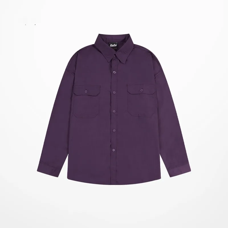 

Рубашка-карго с длинным рукавом для мужчин и женщин, стильная уличная одежда в стиле Ins, хип-хоп, ретро, брендовая блуза оверсайз с карманами в стиле дуги