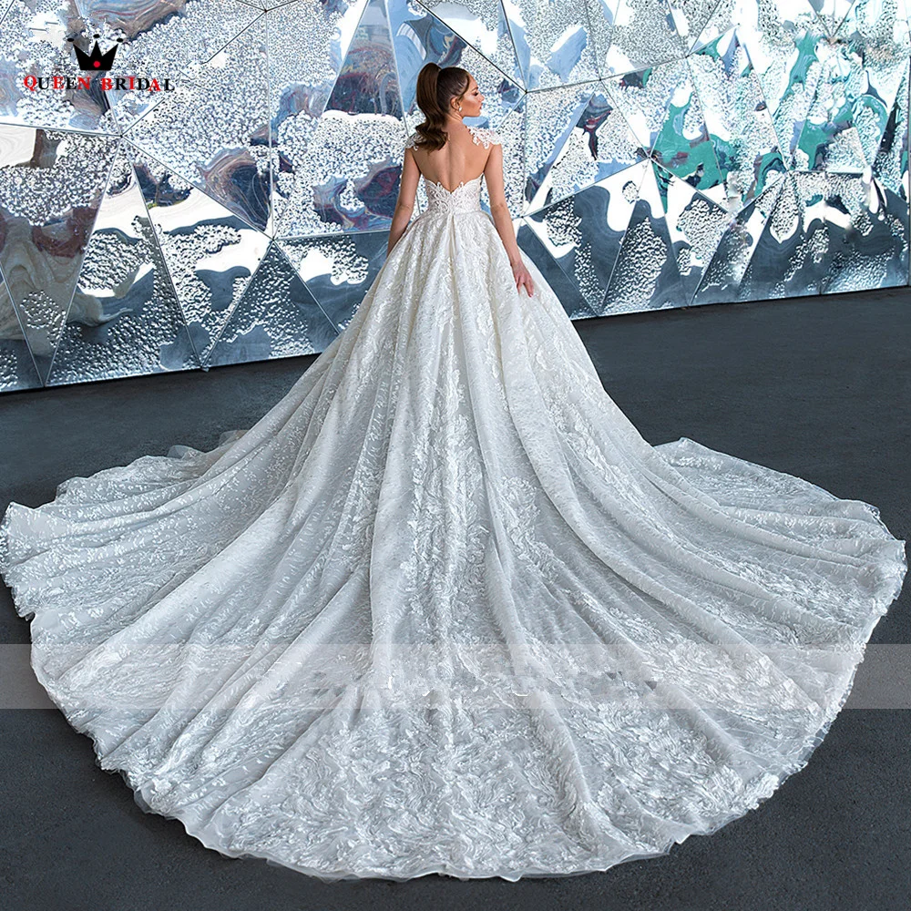 Роскошные свадебные платья бальное платье с коротким рукавом тюлевые кружевные