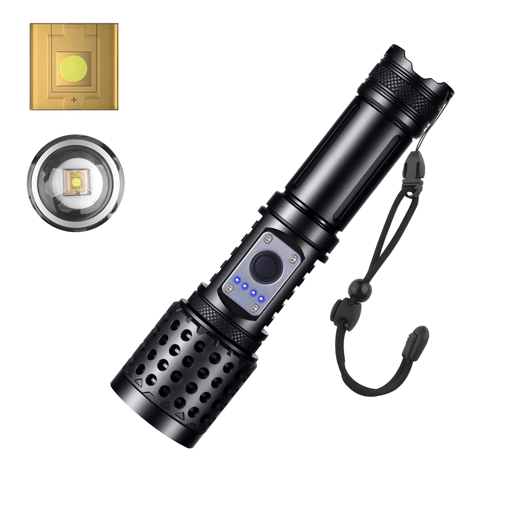 

Высокомощная светодиодная вспышка 550 лм, тактическая перезаряжаемая вспышка с USB-зарядкой, мощный яркий фонарик 3000 Вт, Рабочая лампа м