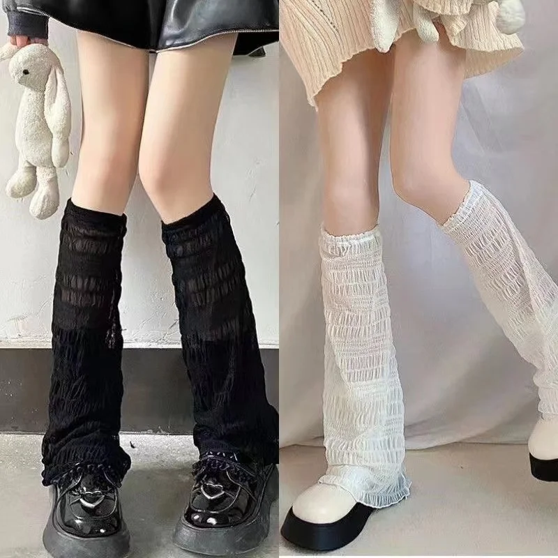 

Leg socks, calf covers, sun protection in summer, sports hollowed out, mid tube stacked socks