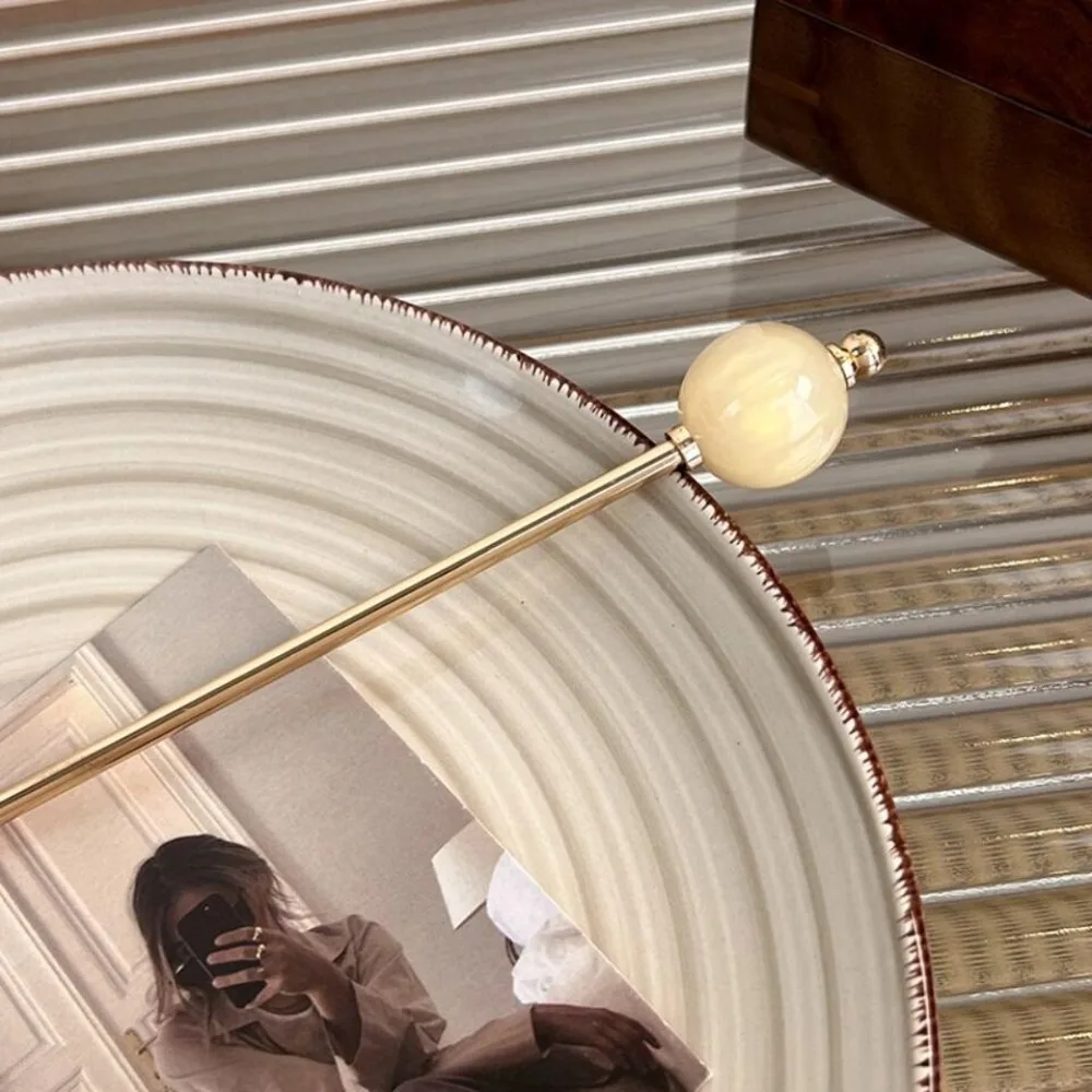 Металлическая шпилька для волос в современном китайском стиле с круглым шариком