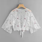 Женская Пляжная накидка с длинным рукавом, купальный костюм, Цветочные Топы, кардиган, тонкое пальто, Повседневная Верхняя одежда для вечеринок, блузка, накидка