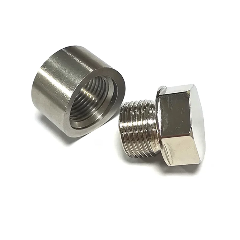 

New Stainless Steel + Steel O2 Oxygen Sensor Stepped Mounting M18X1.5 Nut And Plugs Combination