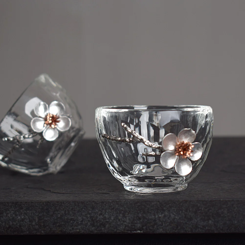 

2Pcs Japanese-Style Tea Cup Heat-Resistant Drinking Cup Plum Flower Cup