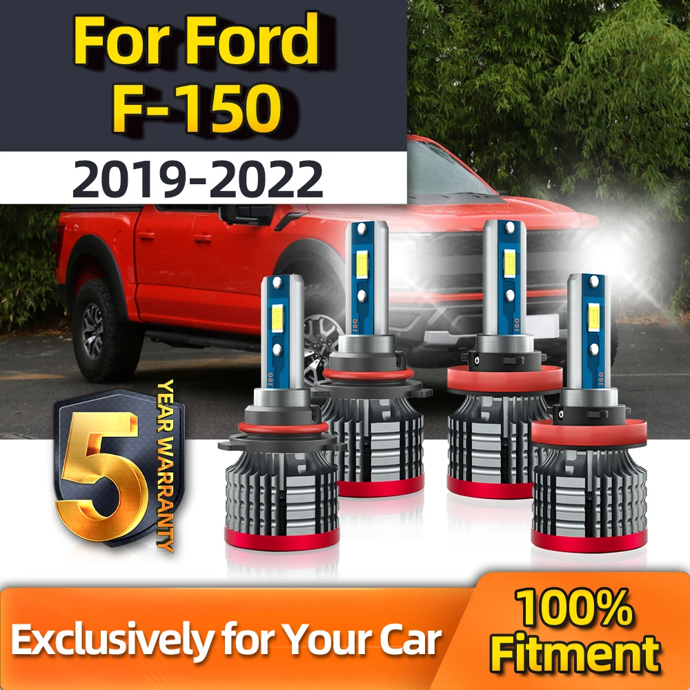 

Crossfox Plug-N-Play Bulbs 4x LED Combo Headlight Kit 6000K White High 9005 Low H11 For Ford F-150 2019 2020 2021 2022