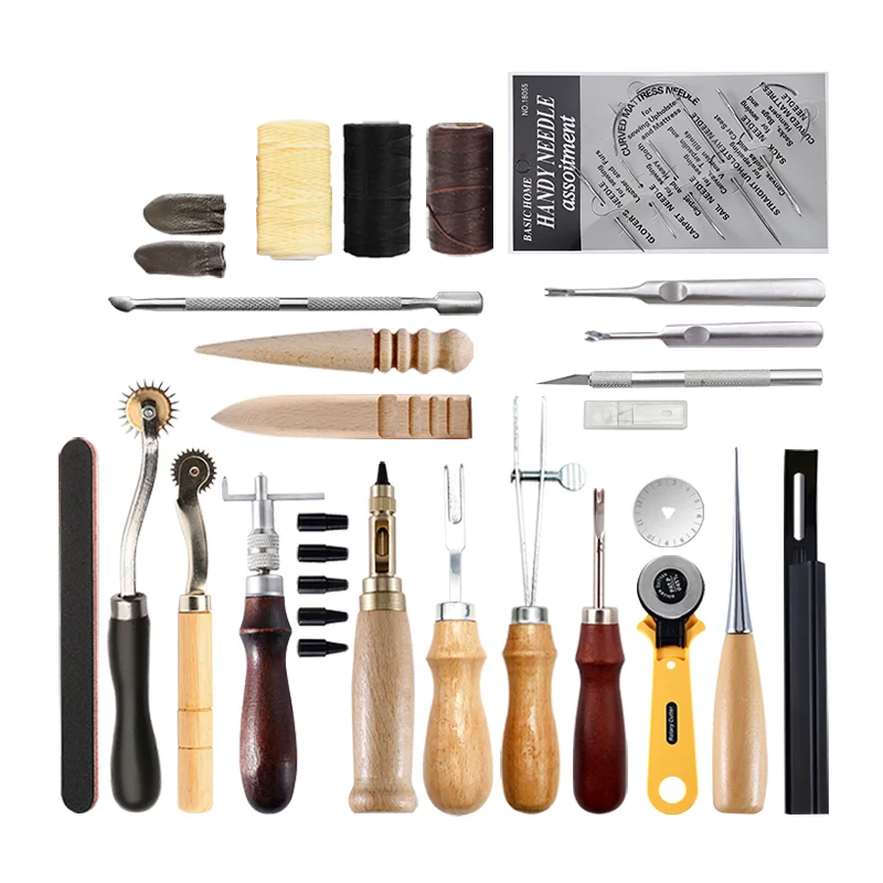 

No.19 DIY Handmade Leather Tool Set Sewing Kit Novice Making