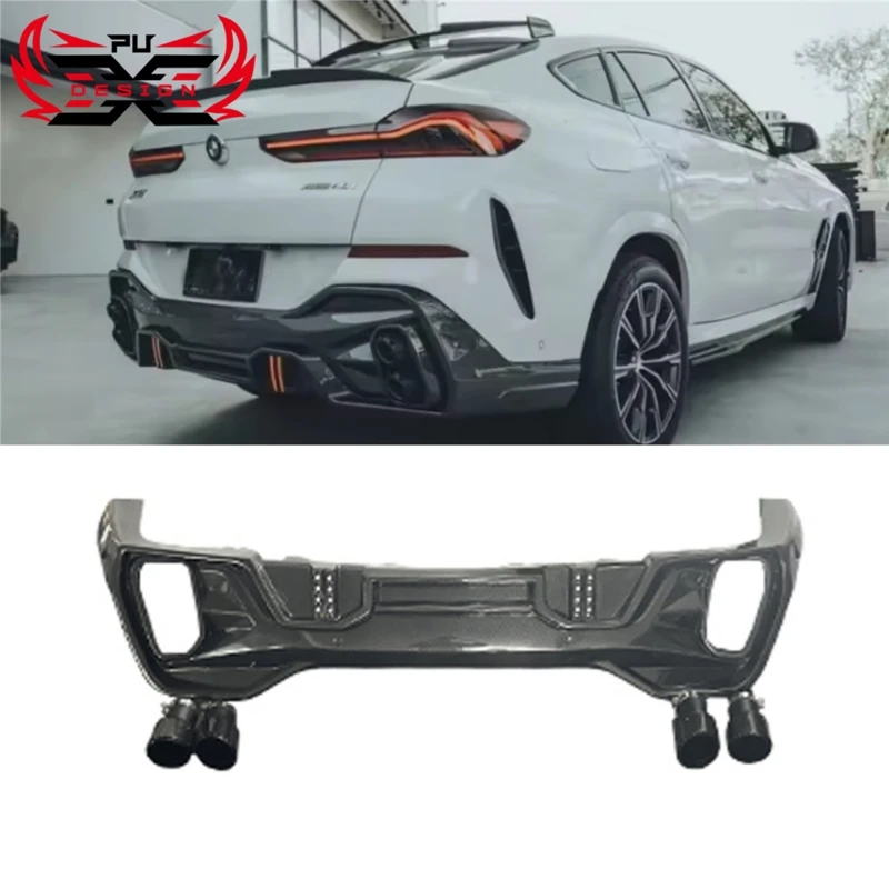 FD стиль углеродное волокно задний диффузор сплиттер бампер для BMW X6 G06 lci Корпус