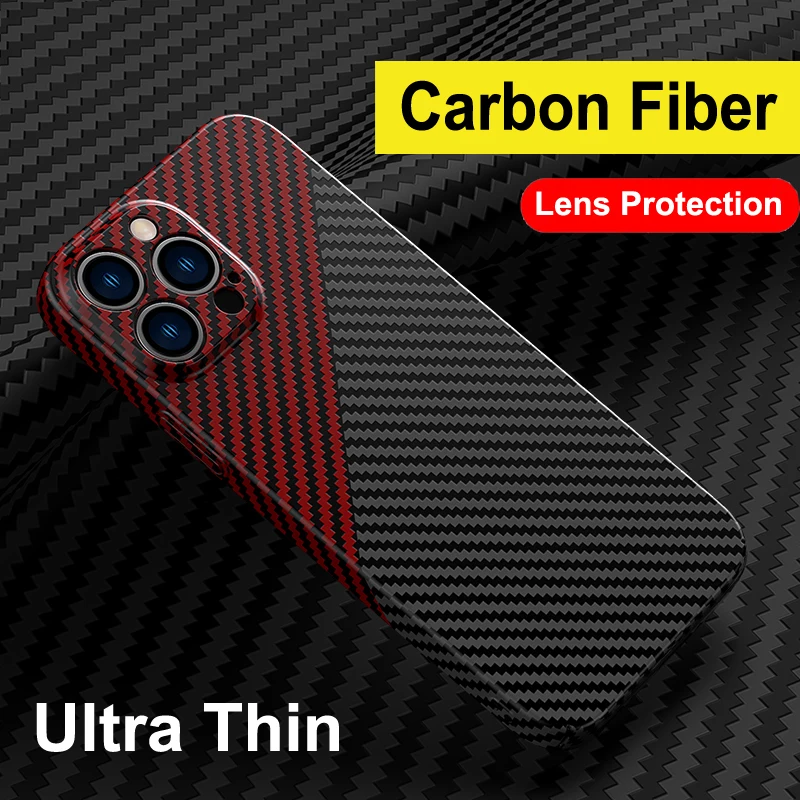 

Luxury Carbon Fiber Pattern Ultra Thin Shockproof Case For iPhone 13 12 11 Pro XS Max X XR 7 8 Plus Mini Camera Protection Cover