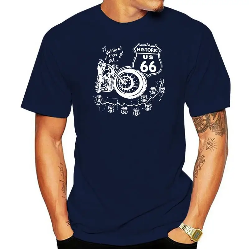 

2022 Fashion Short Creative Printed T-Shirt Men'S Tee Route 66 Historic Highway Legend Biker Men T-Shirt sexy T-Shirts
