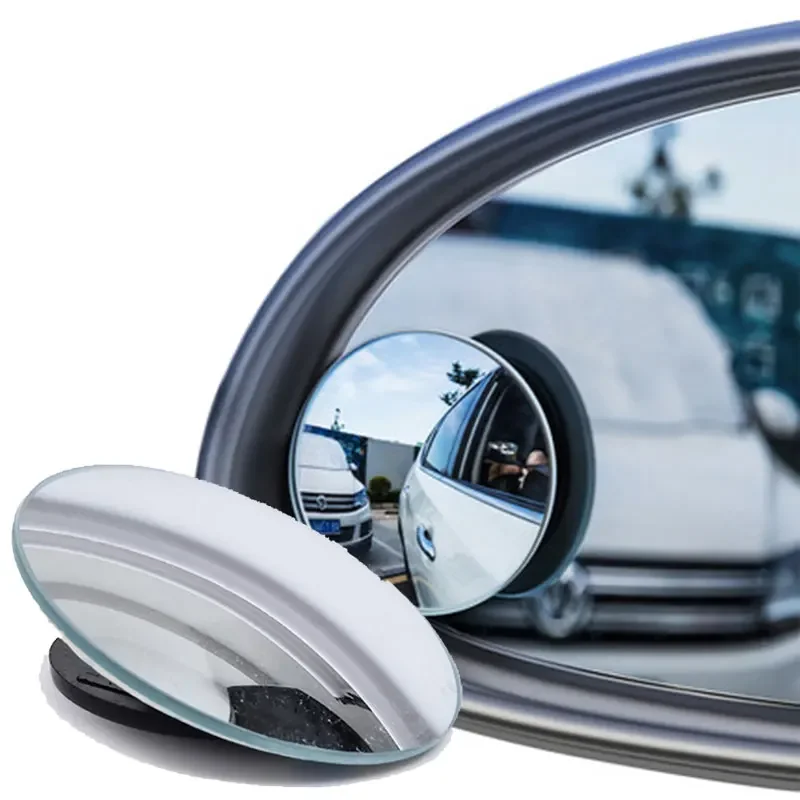 

360-градусное HD зеркало для слепых зон, регулируемое автомобильное выпуклое зеркало заднего вида для автомобиля, широкоугольное парковочное зеркало без оправы