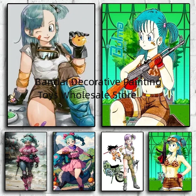 

Japanese Anime Canvas Painting Dragon Ball vintage Bulma Poster Prints Mural Pictures Art Living Room anime Home Decor Gifts