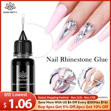 BORN PRETTY 10g Nail Rhinestone Adhesive Glue For Stick The 3D Decorations DIY Nail Art Crystal Gems Jewelry Accessories