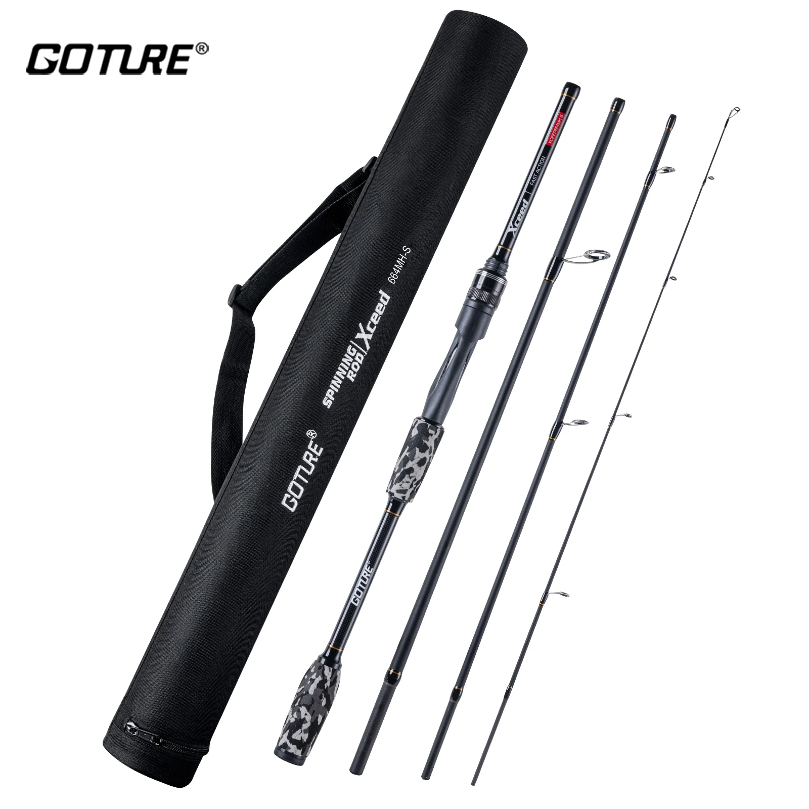 

Goture Xceed 4piece UltraLight Spinning Rod 1.98m 2.1m 2.4m Telescopic Fishing Rod Carbon Fiber Travel Lure Rod Trout with Cloth