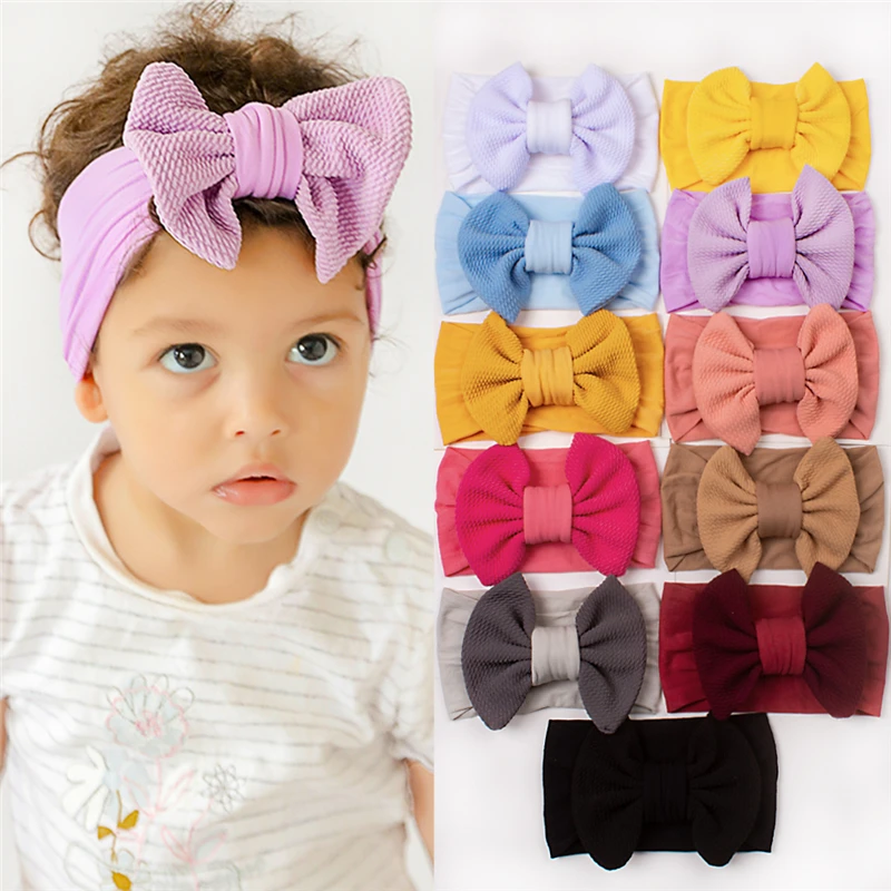 

11PCS/Lot Baby Bow Headband Toddler Girl Nylon Turban Newborn Hairband Elastic Headwrap Kids Hair Accessories Children Headbands