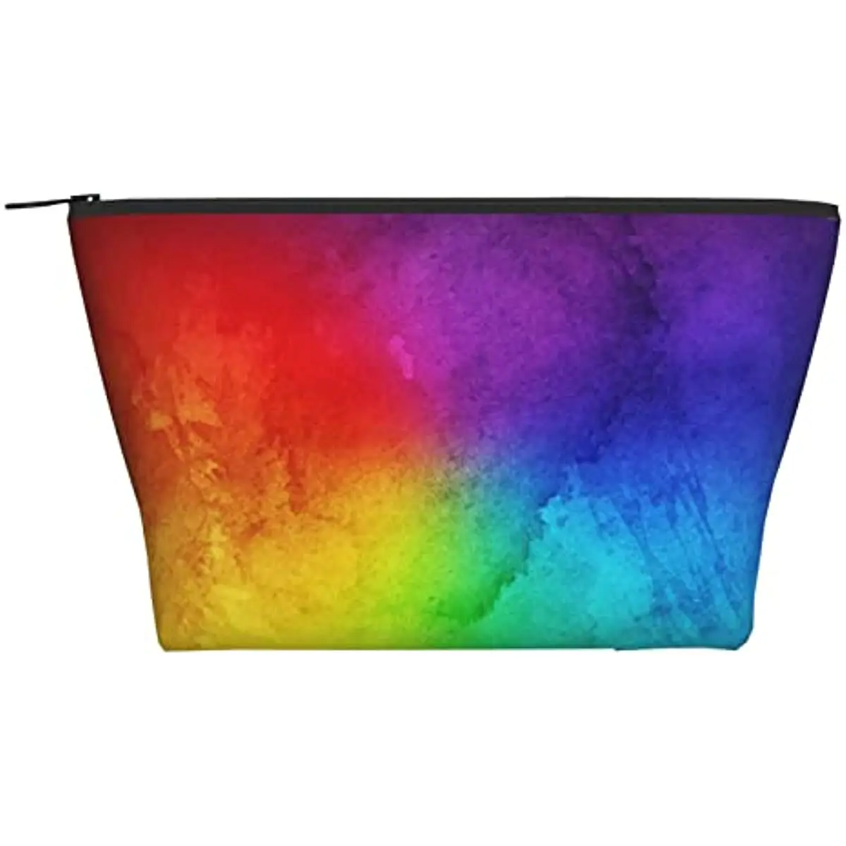 

Rainbow Colored Makeup Bag Trapezoid Travel Cosmetic Pouch Bag Zipper Makeup Organizer Polyester Storage Bag