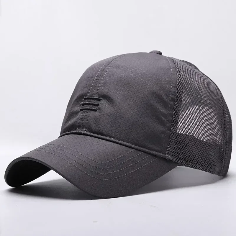 

Male Large Size Peak Cap Men Summmer Mesh Truker Hats Big Bone Man Dry Quickly Cool Baseball Caps M 55-60cm L 60-65cm