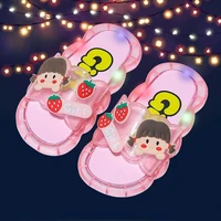 2022 summer girls boys luminous slippers children soft pvc shoes toddler kids home sandals comfortable baby slides yellow shoes
