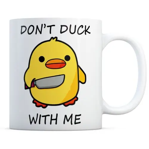 Забавная Новинка керамическая кофейная кружка Don't Duck with Me милая кружка-убийца
