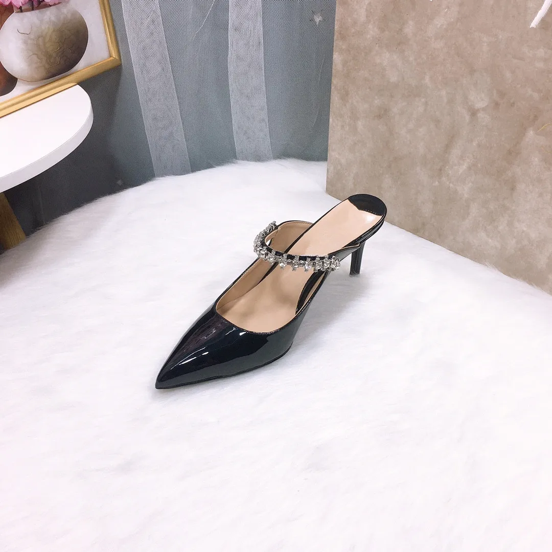 Autumn 2023 New Pointy Diamond with Crystal Buckle High Heel Shoes Women's Wedding Shoes