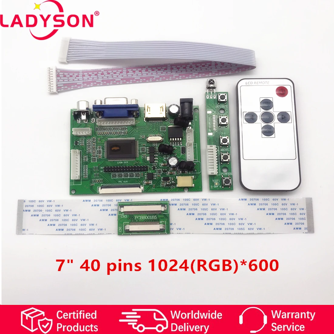 Плата контроллера LCD TTL LVDS плата HDMI VGA 2AV 50 PIN для AT070TN90 92 94 поддержка автоматической