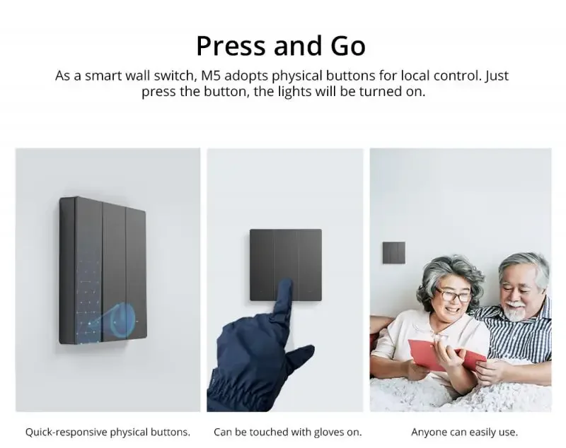 SONOFF 80/86/120 Тип M5 SwitchMan Wi-Fi переключатель eWeLink-дистанционная настенная кнопка для