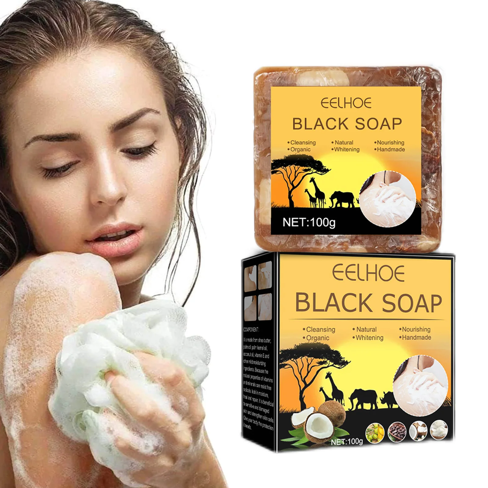 

Handmade Moisturizing Cleansing Soap Homemade Bath Soap Bars for Women Bath Soaps for Body Face Bathroom Supplies with Coconut