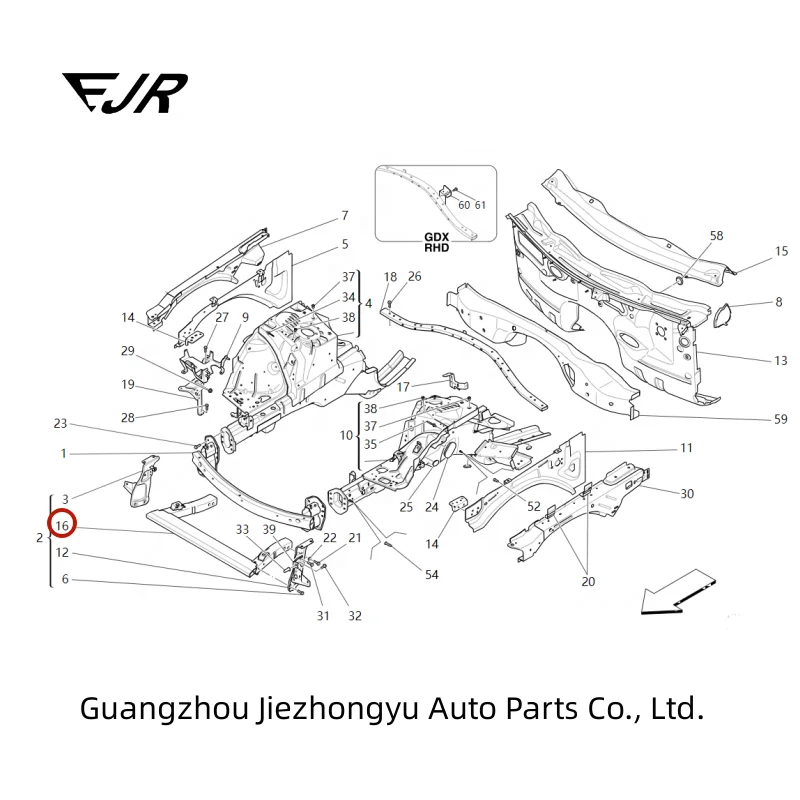 EJR OEM 670175522 670034080 Нижняя балка системы облицовки радиатора для Maserati Levante, высокое качество (art.: 3920dae25a1df) - 3920dae25a1df