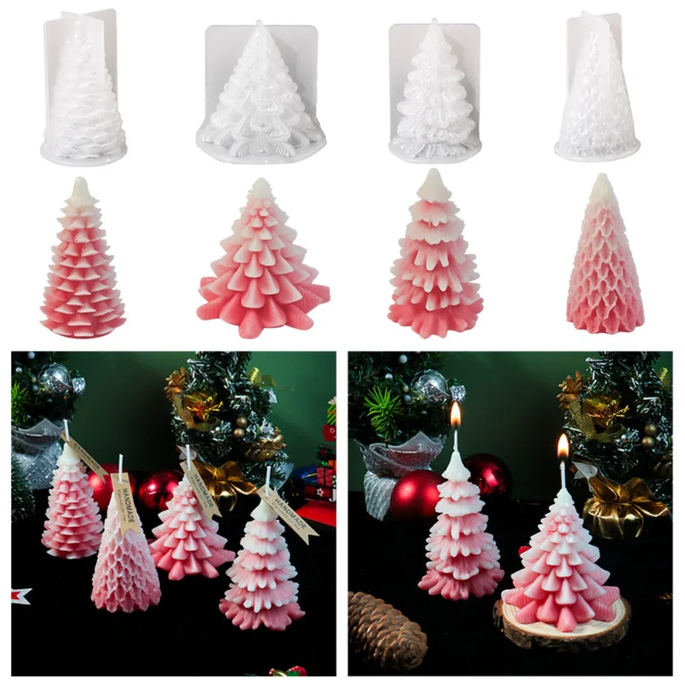 Романтичная силиконовая форма для рождественской елки свечей из сосновой