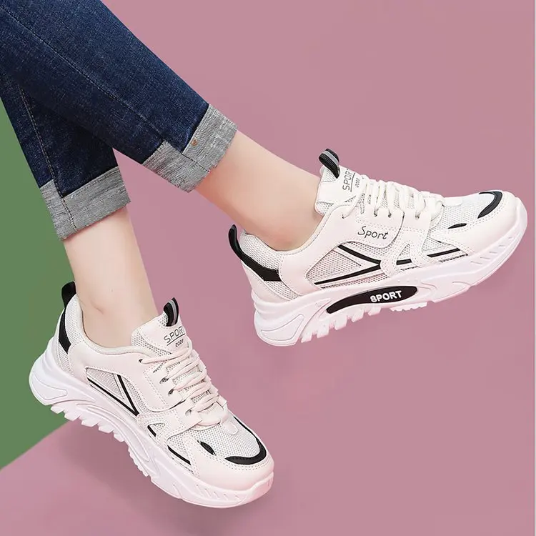 2023 spring new single shoe women's shoes mesh shoes round toe flats