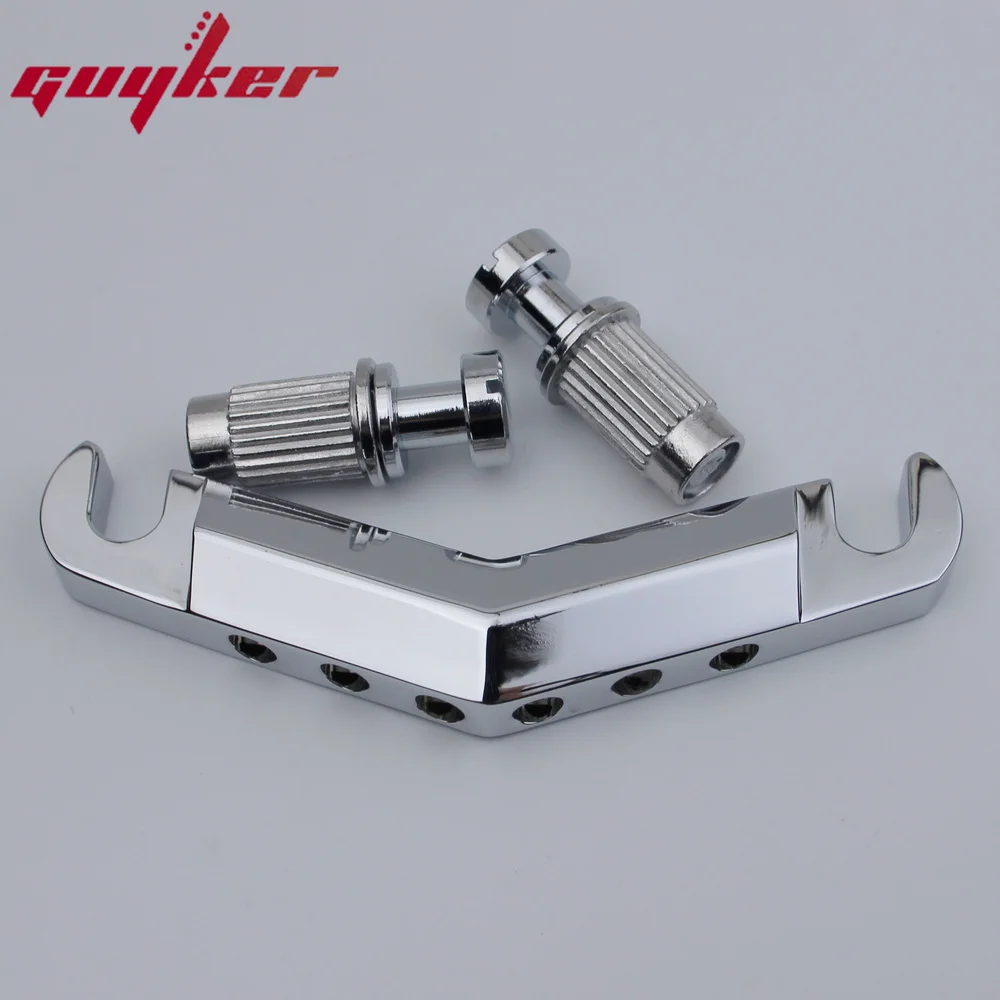 

Guitar Stop Bar Tailpiece with Anchors And Studs for LP SG Guitars Chrome Silver Black Gold