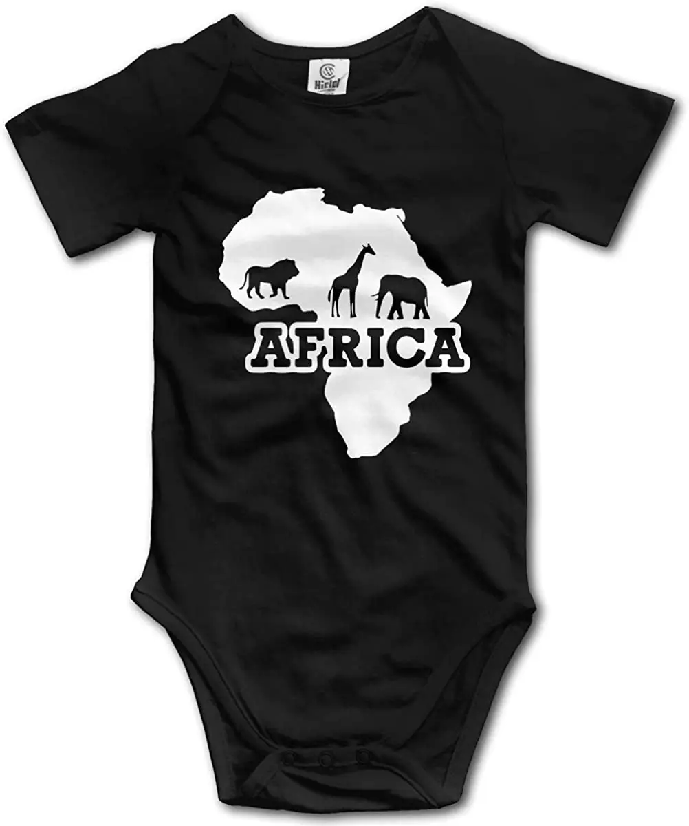 

Africa African Map And Animals Infant Rompers Newborn Baby Bodysuit Short Sleeve