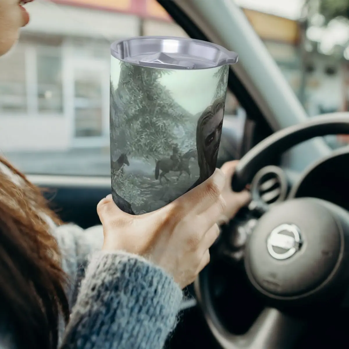 Фото Hey You Youre Finally Awake Skyrim Meme Стакан из нержавеющей стали Кружка с вакуумной изоляцией Термальная холодная бутылка Соломинка с крышкой 20 унций №4