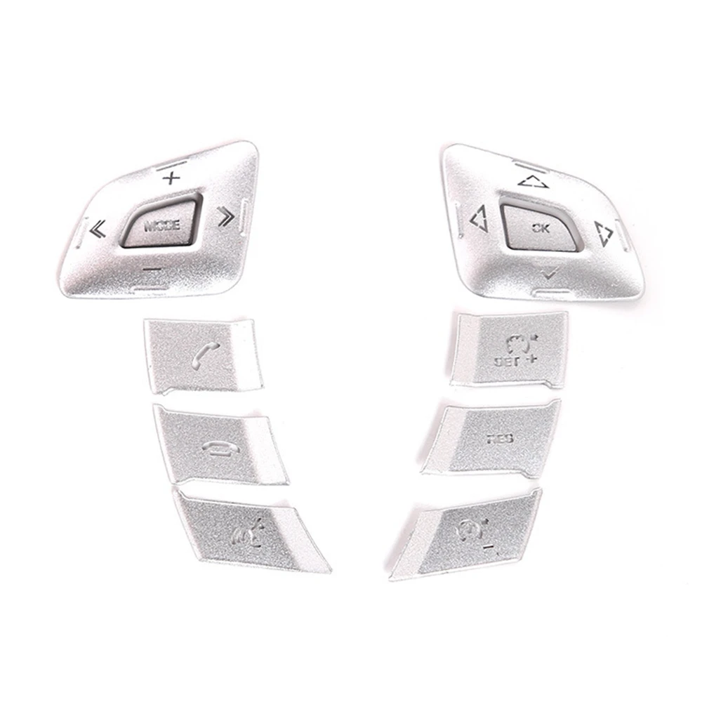 

10 Pcs Car Steering Wheel Button Patch Trim Cover for Land Rover Evoque for Jaguar XJ 10-19