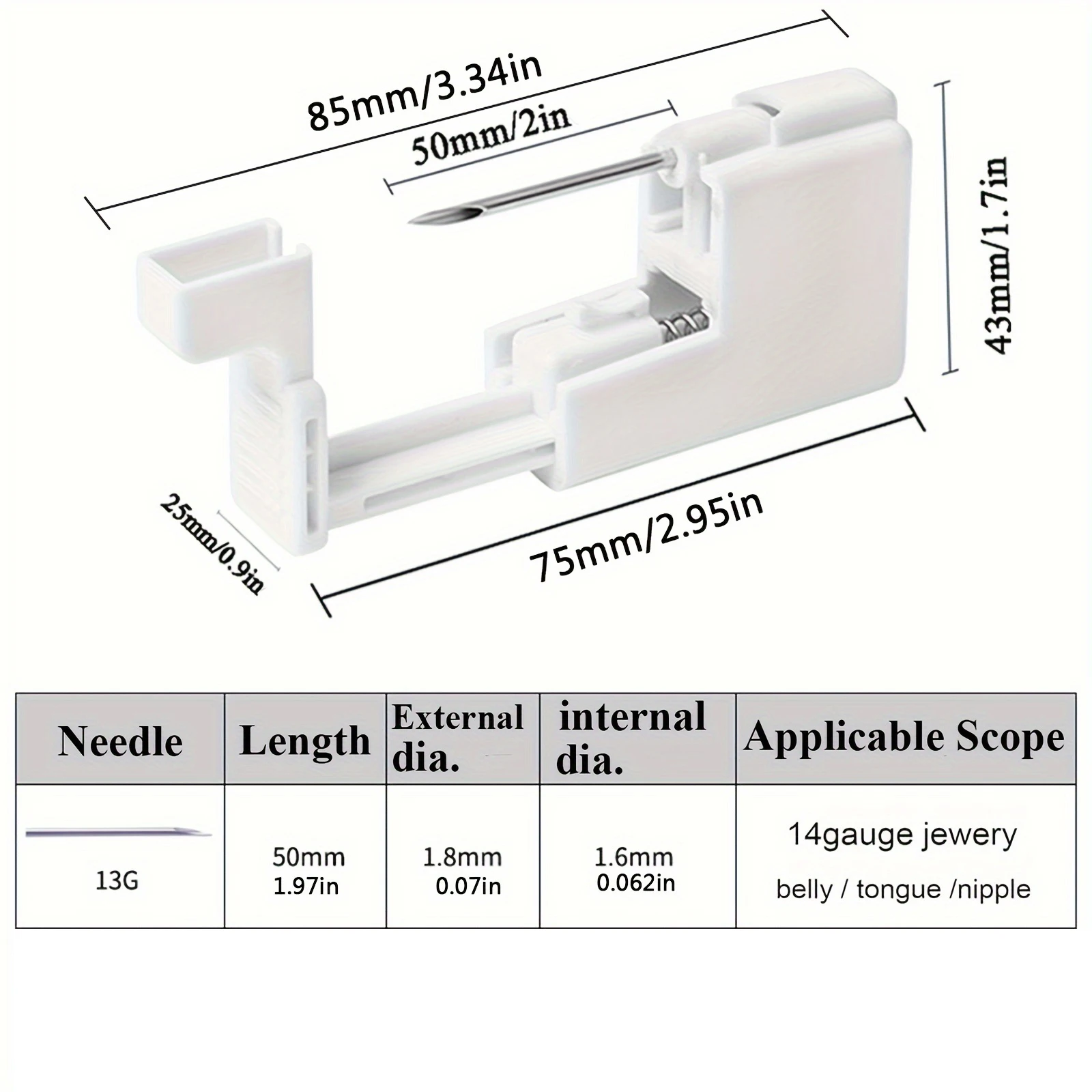 6 шт. набор для пирсинга пупка с безболезненными металлическими иглами из