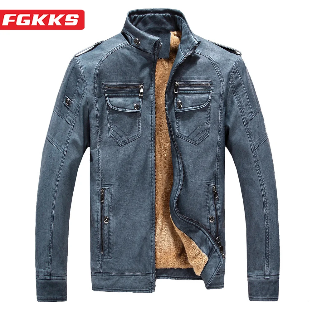 

Мужская повседневная куртка FGKKS, винтажное пальто из чистого хлопка с флисовой подкладкой, высокое качество, хит продаж 2023
