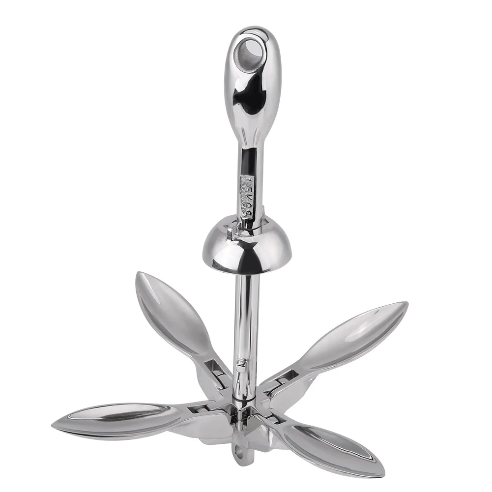 

1.5KG Stainless Steel Boat Folding Grapnel Anchor Docking Hardware for Marine Yacht Folding Anchor Folding Anchor Folding