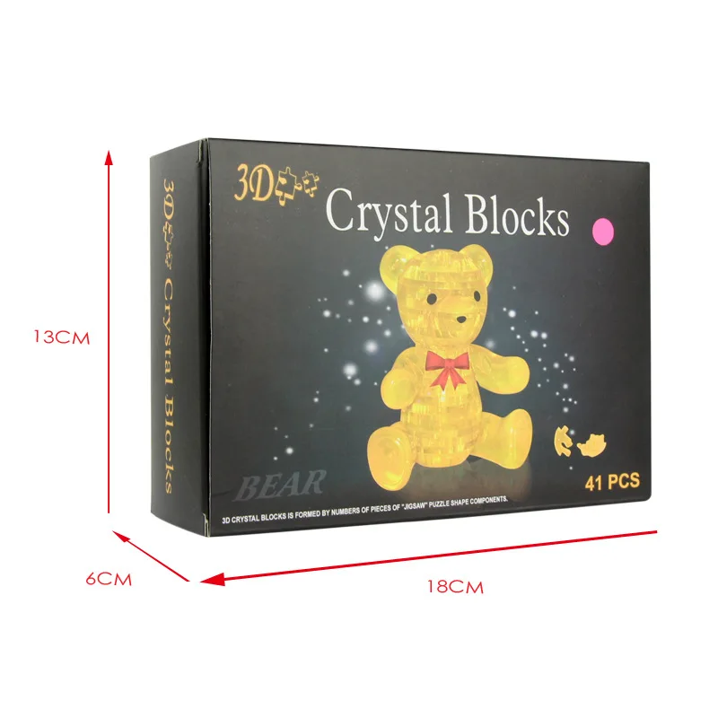 41pcs Diy 3d Bear Crystal Building Blocks Lovely Animal Assembly Jigsaw Educational For Children Toys Gift |