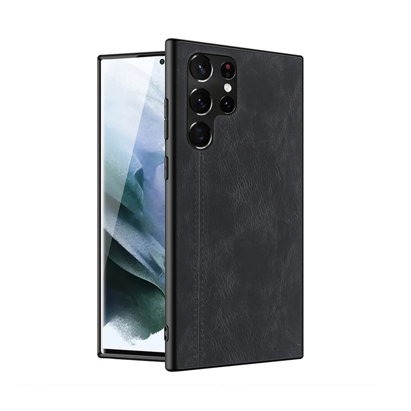

Dustproof Shockproof Leather Thin Case for Samsung Galaxy S22 Ultra S 22 Plus S21 S20 FE 5G Non-Slip Plain Cover Fitted Cases