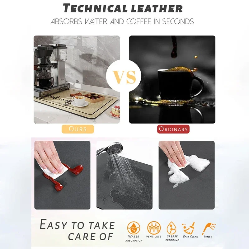 Суперабсорбирующий Коврик Для Кофе Быстросохнущий Кухонной Мойки Экологически