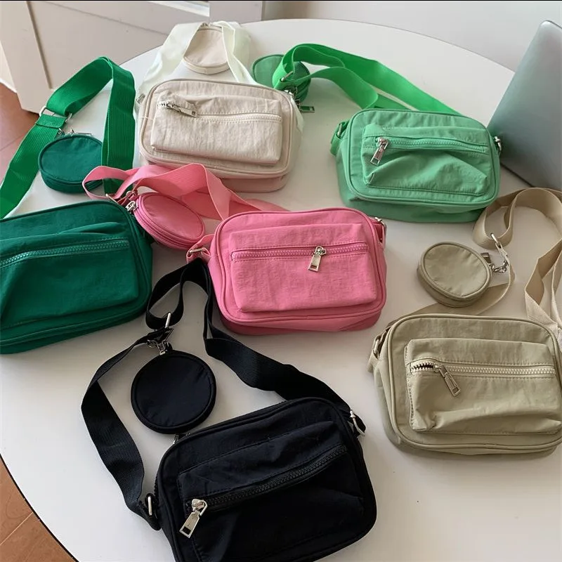 

Women Canvas Shoulder Bags Large Capacity 2in1 Books Handbag Tote Solid Crossbody Bag Big Travel Purse For Ladies