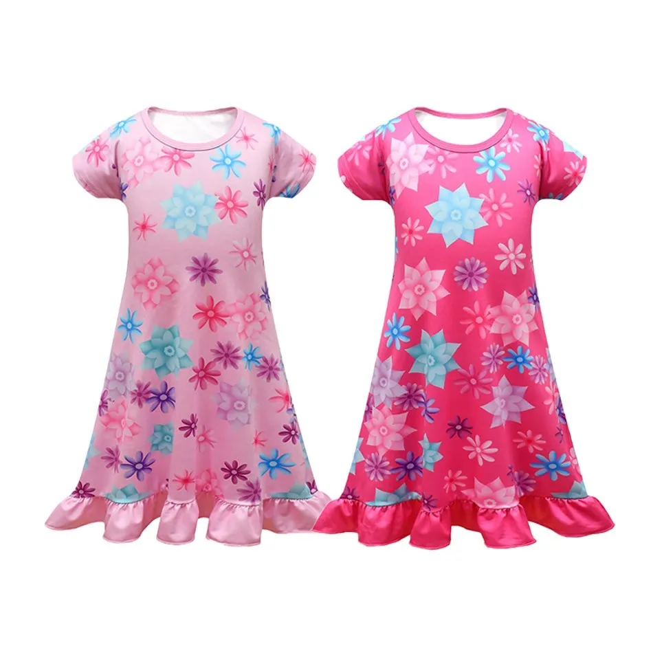 

Детский костюм для косплея эньканто, платья принцессы для маленьких девочек, красно-розовая одежда с принтом, детское бальное платье для ве...