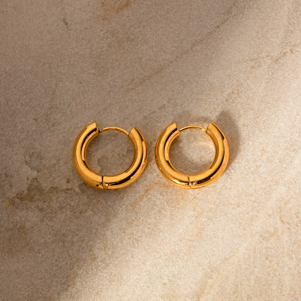 Классические круглые серьги Yori из нержавеющей стали высокого качества для