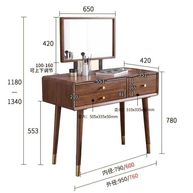 Современный туалетный столик скандинавская мебель для отеля роскошный стул