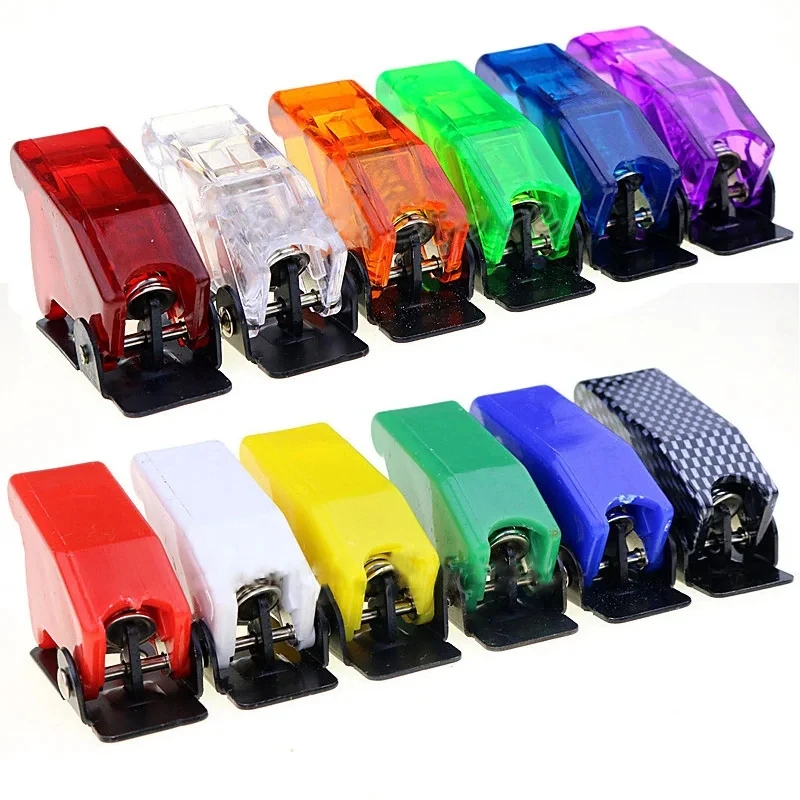 

1PCS Auto Car Boat Truck Illuminated Led Toggle Switch's Safety Aircraft Flip Up Cover Guard Red Blue Green Yellow White