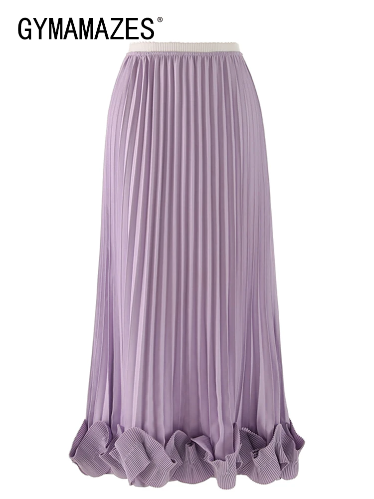 

Юбка женская плиссированная трапециевидная с завышенной талией, однотонная